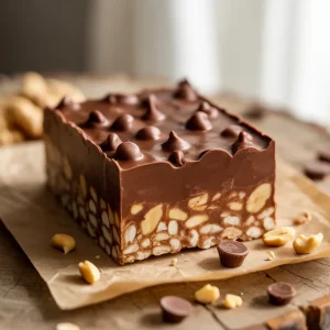 Healthy No-Bake Chocolate Peanut Butter Crunch Bars