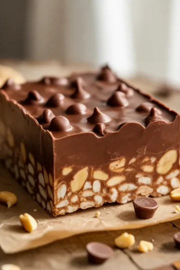 Healthy No-Bake Chocolate Peanut Butter Crunch Bars