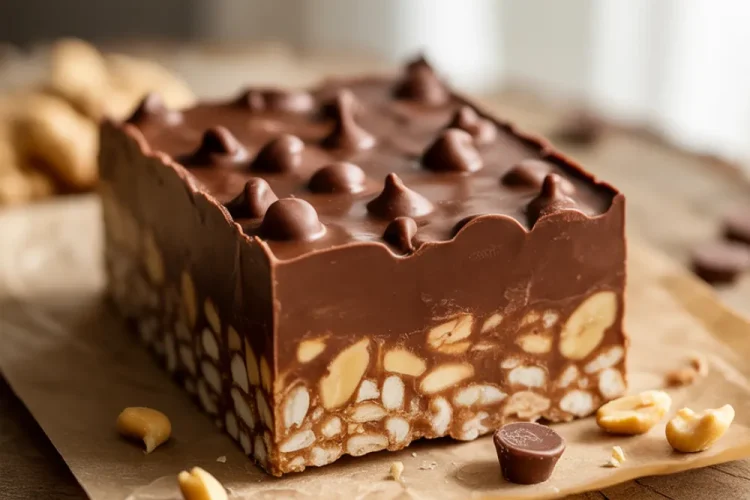 Healthy No-Bake Chocolate Peanut Butter Crunch Bars
