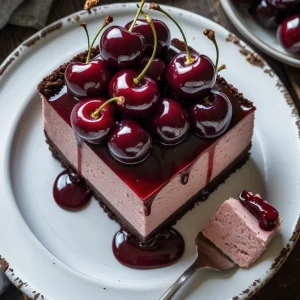 No-Bake Cherry Chocolate Cheesecake
