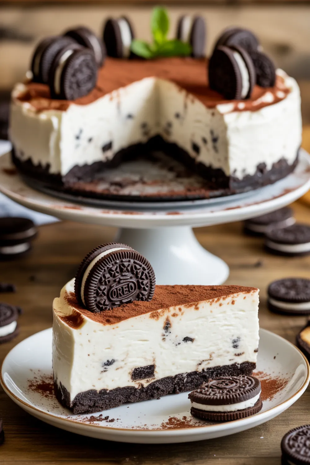 No-Bake Cookies and Cream Cheesecake