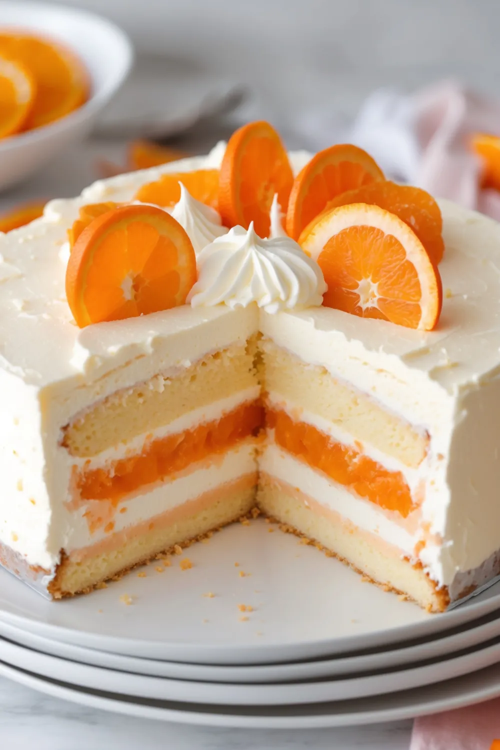 Orange Creamsicle Ice Cream Cake