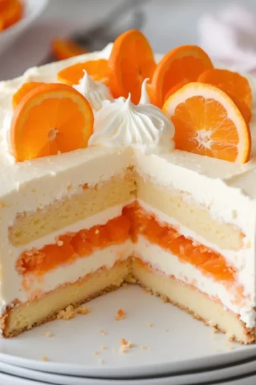 Orange Creamsicle Ice Cream Cake
