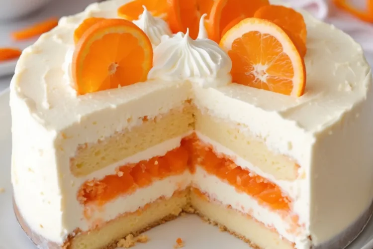 Orange Creamsicle Ice Cream Cake
