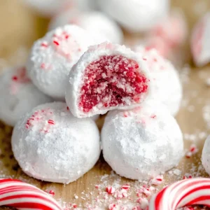 Peppermint Snowball Cookies