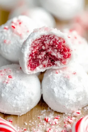Peppermint Snowball Cookies