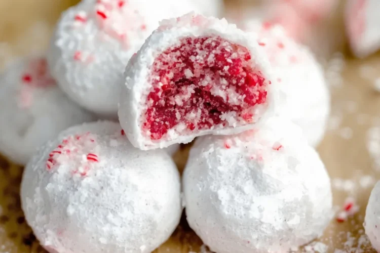 Peppermint Snowball Cookies