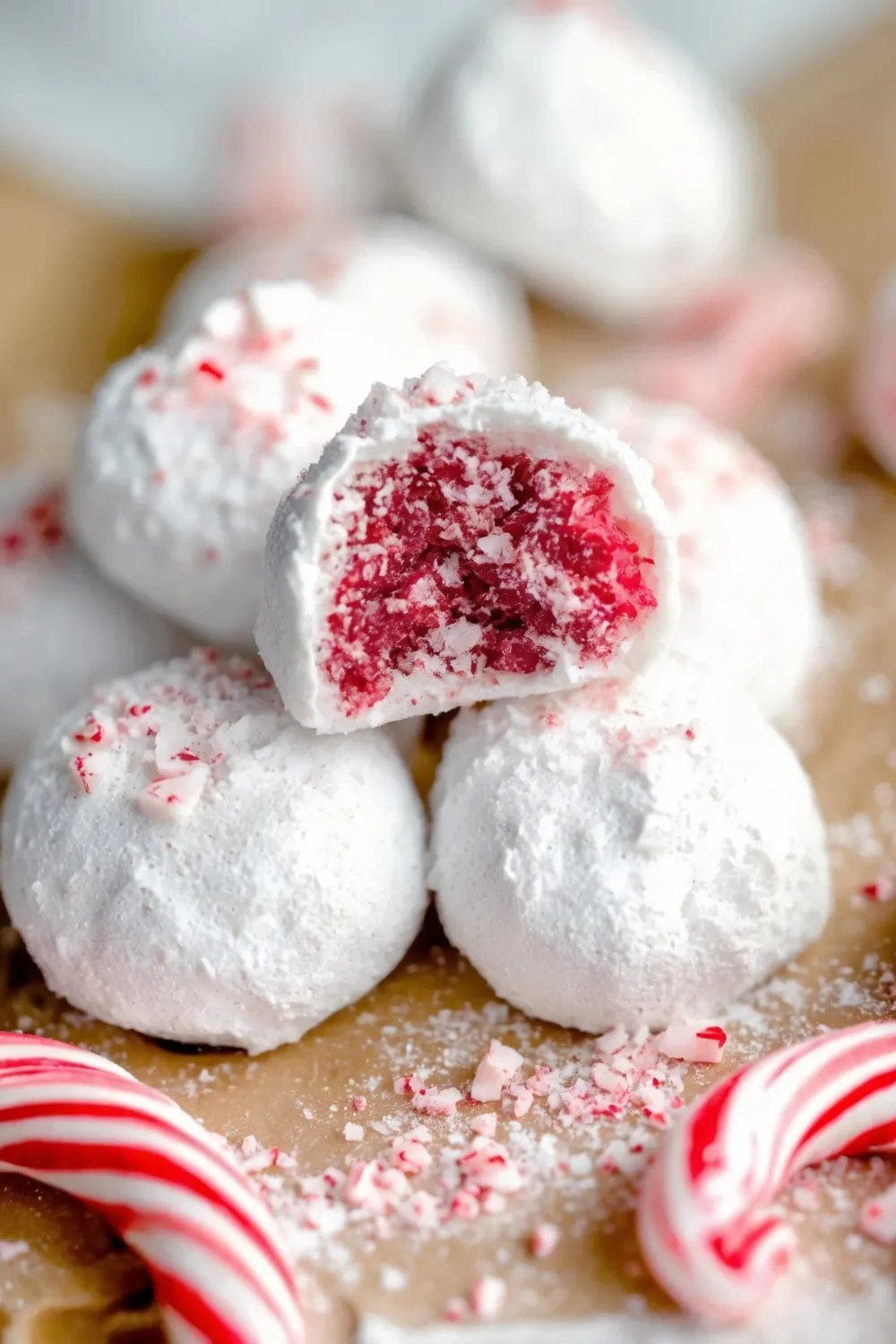 Peppermint Snowball Cookies