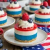 Red, White, and Blue Mini Cheesecakes