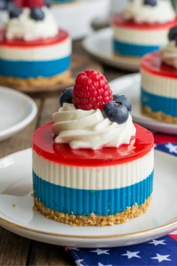 Red, White, and Blue Mini Cheesecakes