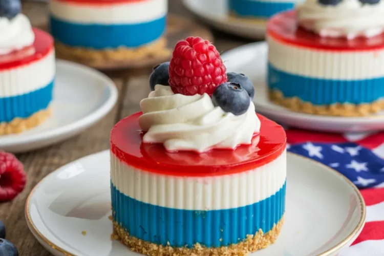 Red, White, and Blue Mini Cheesecakes