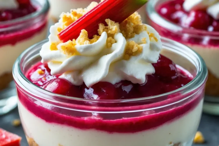 Rhubarb Cheesecake Creams Cups