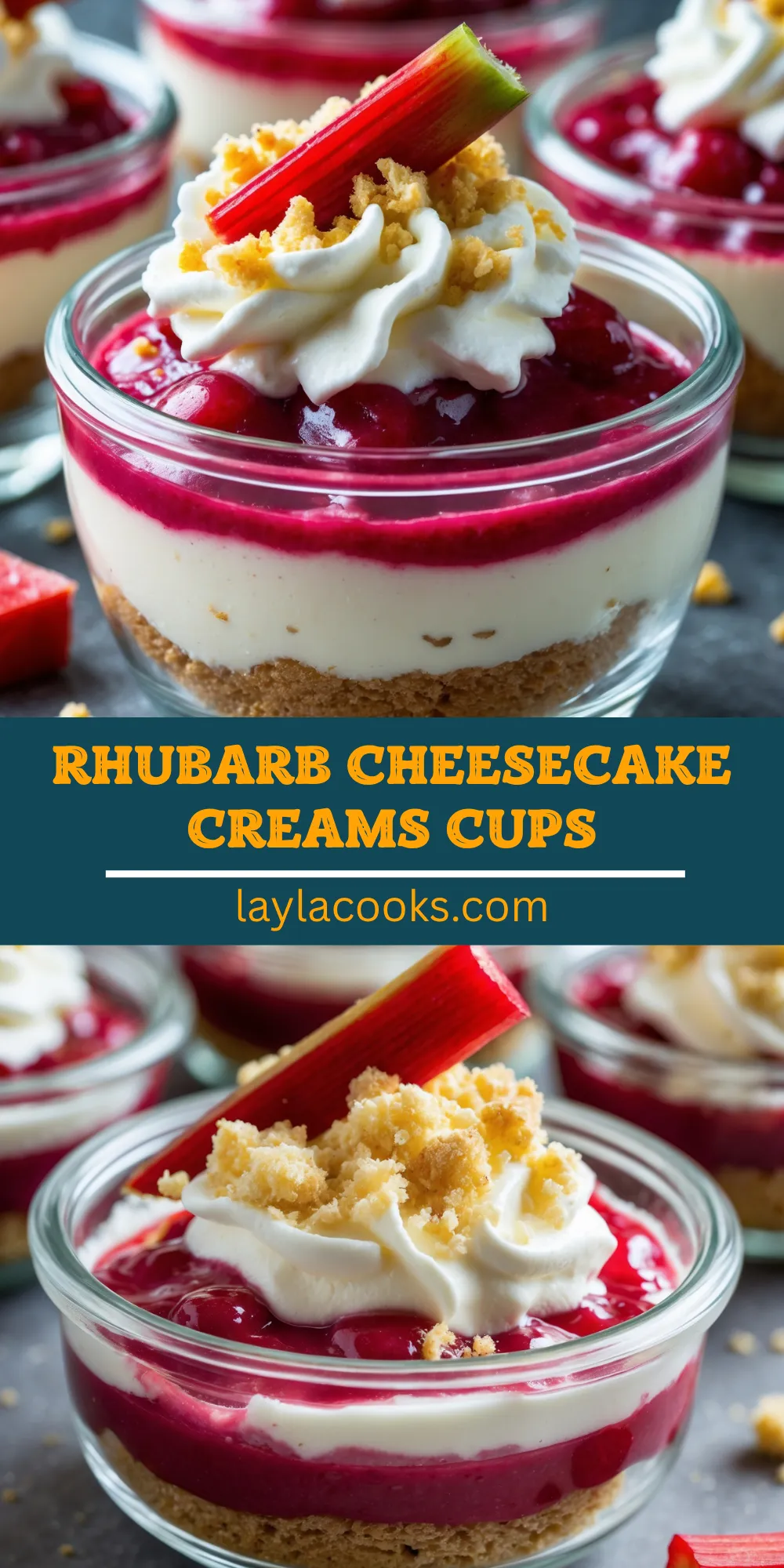 Rhubarb Cheesecake Creams Cups