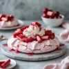 Rhubarb and Rosewater Pavlova