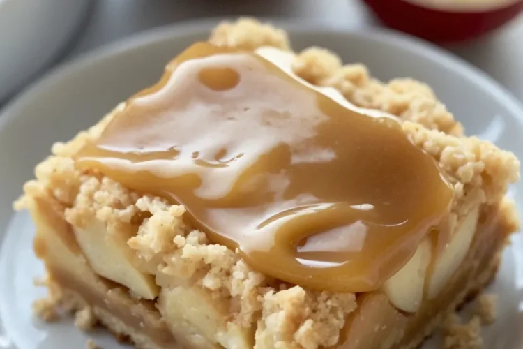 Salted Caramel Apple Sheet Cake