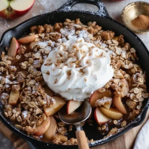 Skillet Apple Crisp with Oatmeal Crumble