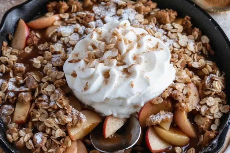 Skillet Apple Crisp with Oatmeal Crumble