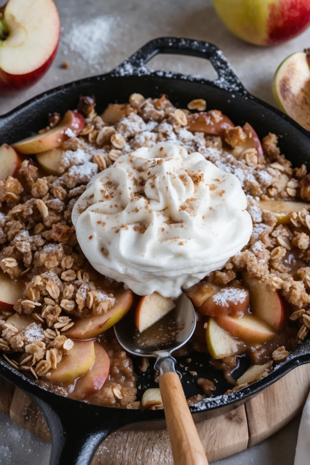 Skillet Apple Crisp with Oatmeal Crumble