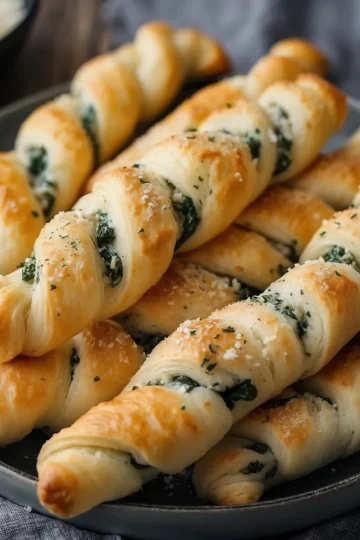 Spinach and Feta Puff Pastry Twists
