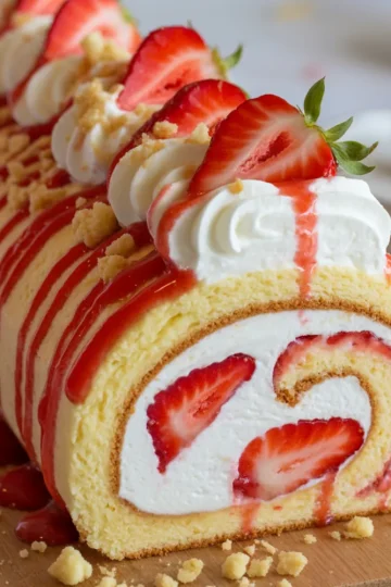 Strawberry Shortcake Cheesecake Roll