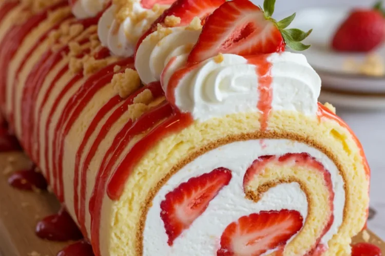Strawberry Shortcake Cheesecake Roll