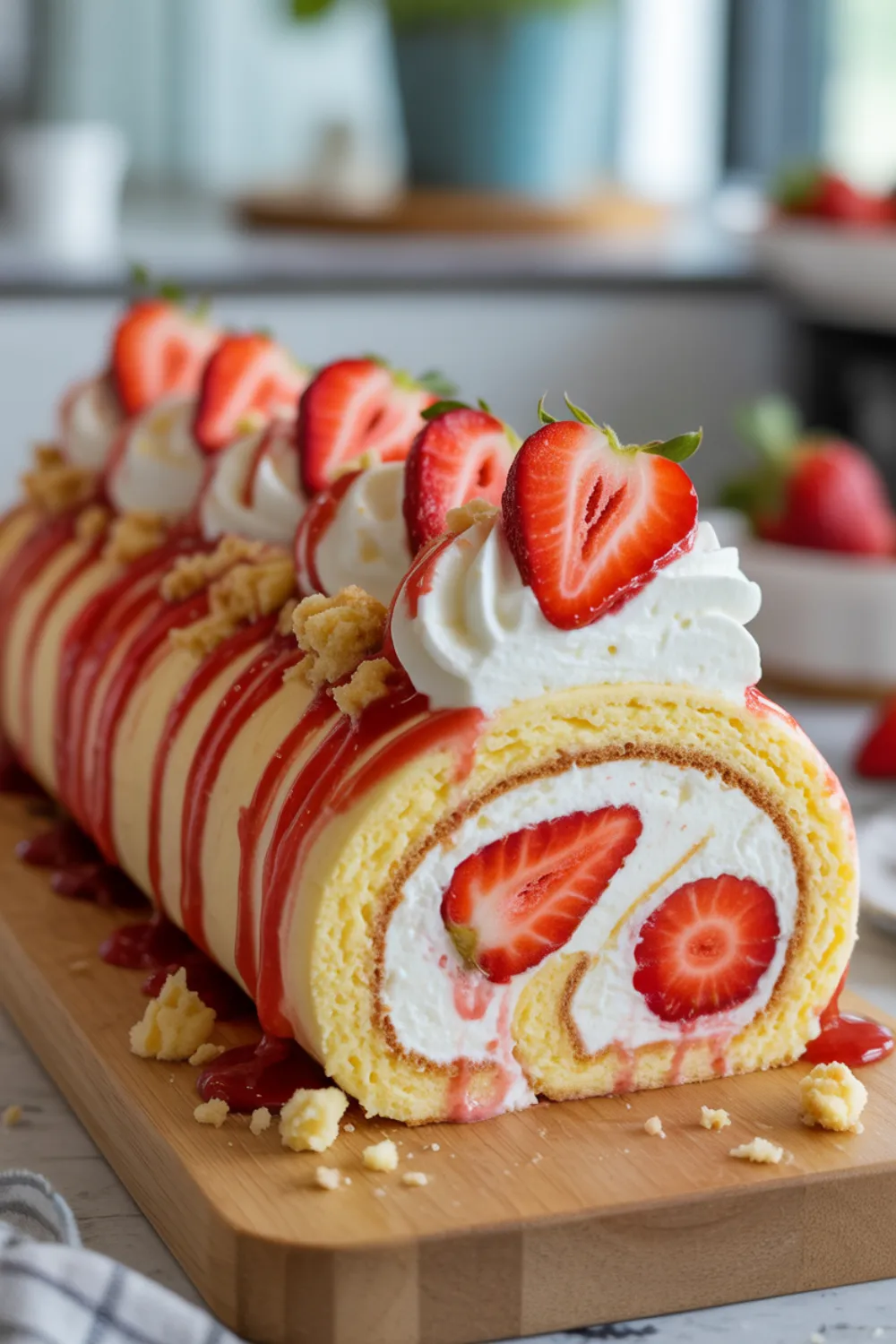 Strawberry Shortcake Cheesecake Roll