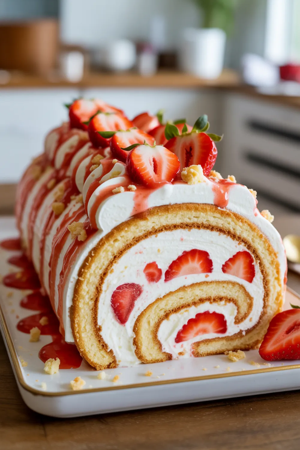 Strawberry Shortcake Cheesecake Roll