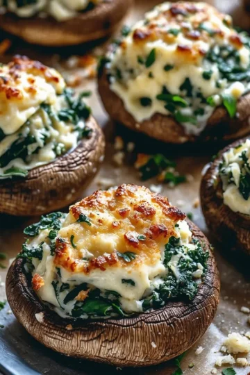 Stuffed Mushrooms with Spinach and Cream Cheese