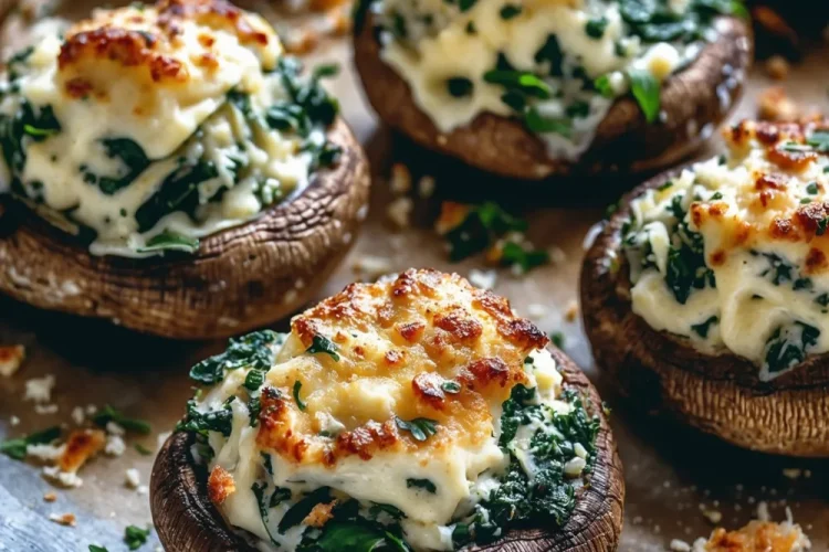 Stuffed Mushrooms with Spinach and Cream Cheese