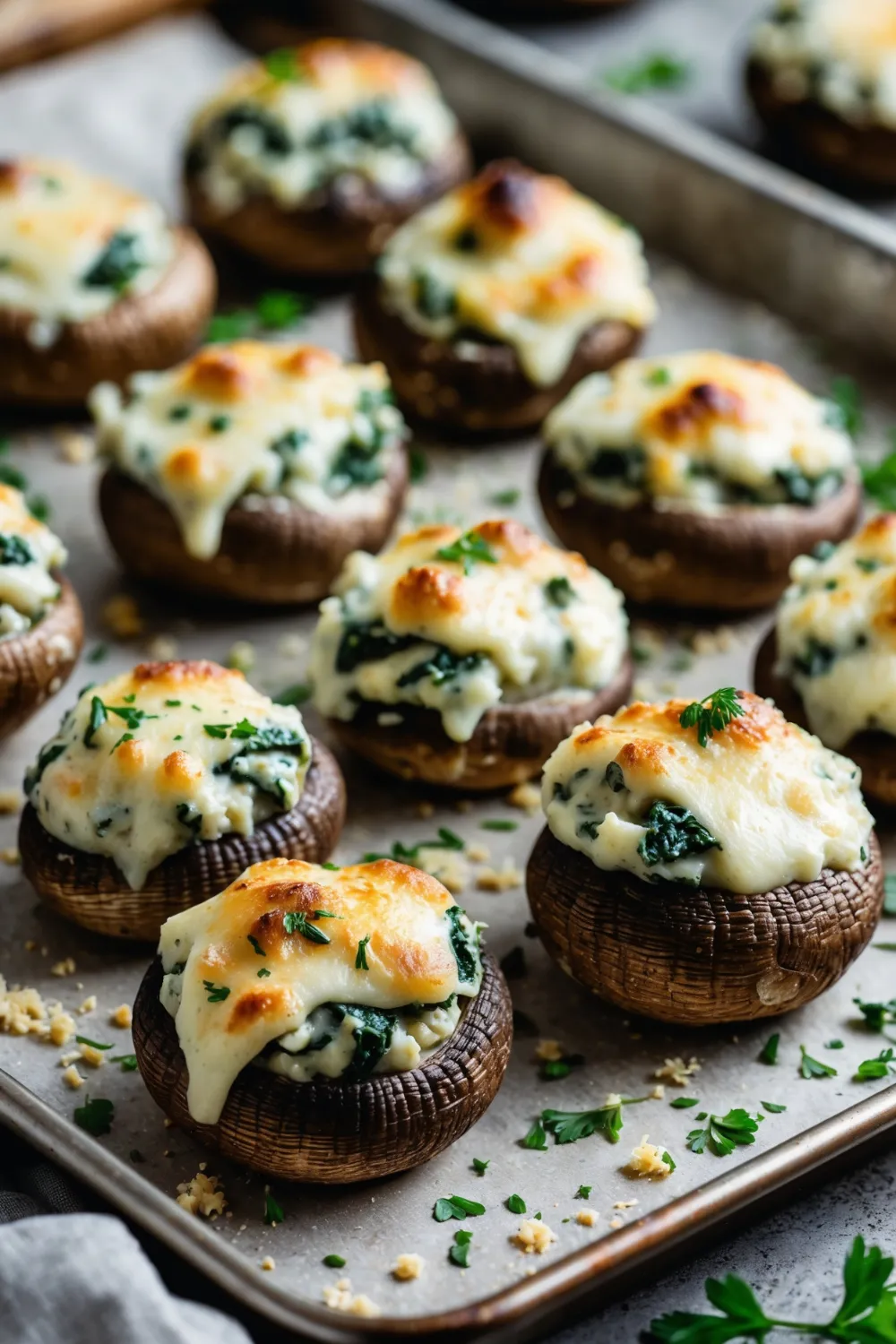 Stuffed Mushrooms with Spinach and Cream Cheese
