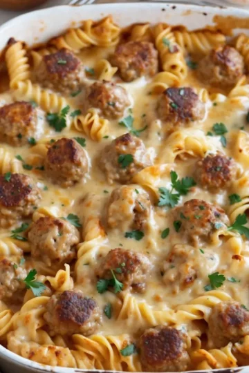 Swedish Meatball Pasta Bake