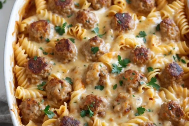 Swedish Meatball Pasta Bake