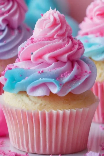 The Best Cotton Candy Cupcakes