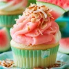 Tropical Breeze Watermelon Coconut Cupcakes
