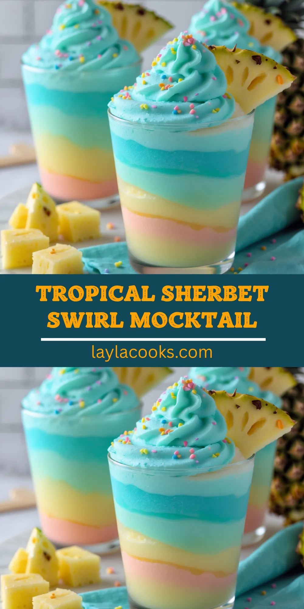 Tropical Sherbet Swirl Mocktail
