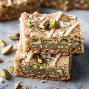 White Chocolate and Pistachio Blondies