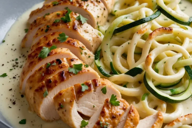Zucchini Noodle Chicken Alfredo