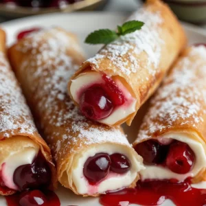 Air Fryer Cherry Cheesecake Egg Rolls