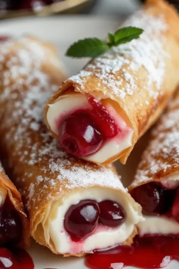 Air Fryer Cherry Cheesecake Egg Rolls