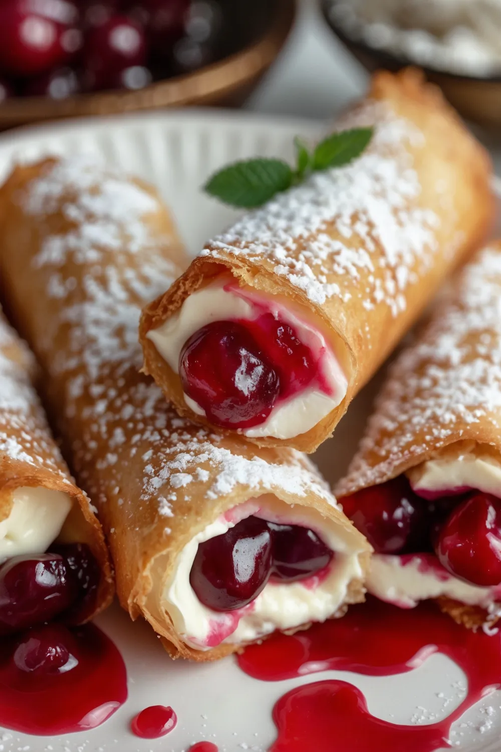 Air Fryer Cherry Cheesecake Egg Rolls