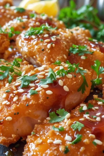 Baked Crunchy Hot Honey Chicken