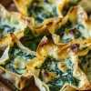 Baked Spinach Artichoke Wonton Cups