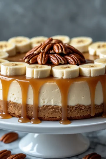 Banana Caramel Nut Cheesecake