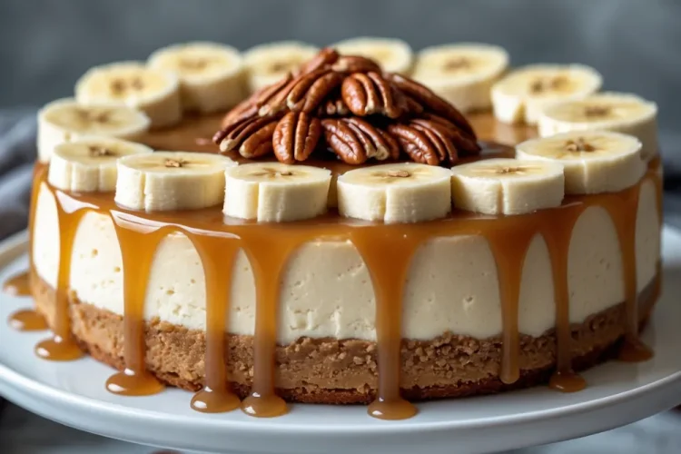 Banana Caramel Nut Cheesecake