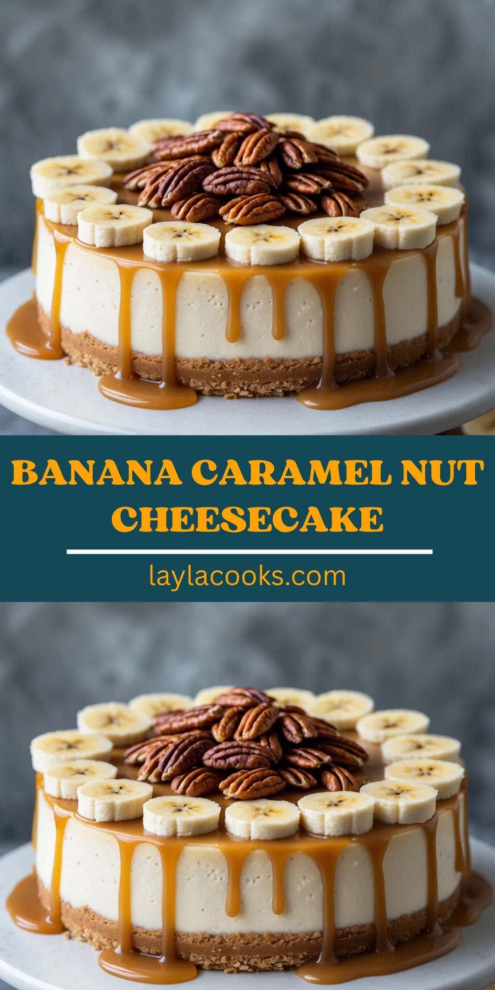 Banana Caramel Nut Cheesecake