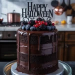 Black Velvet Halloween Cake