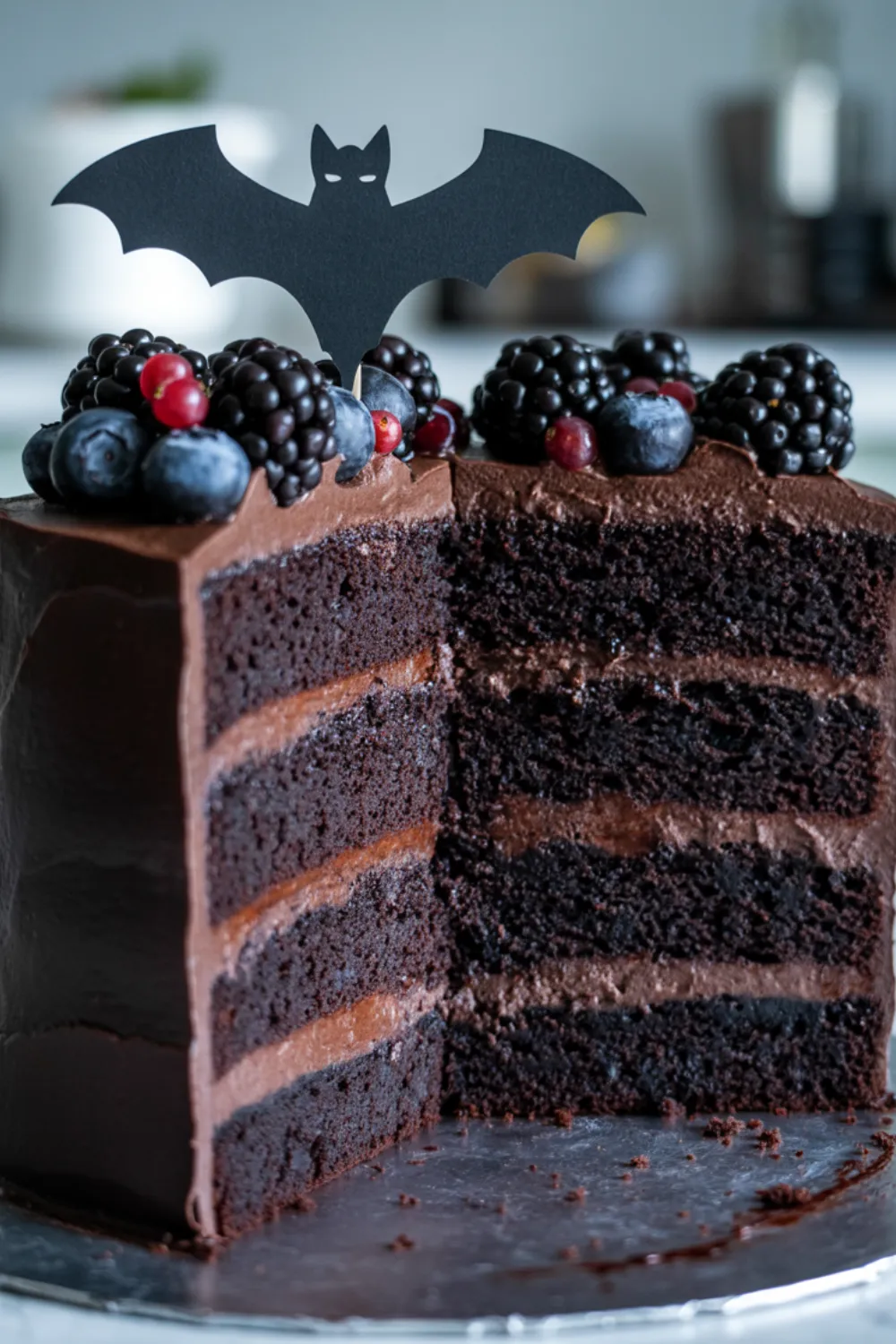 Black Velvet Halloween Cake