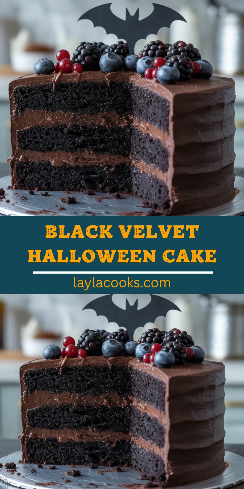 Black Velvet Halloween Cake