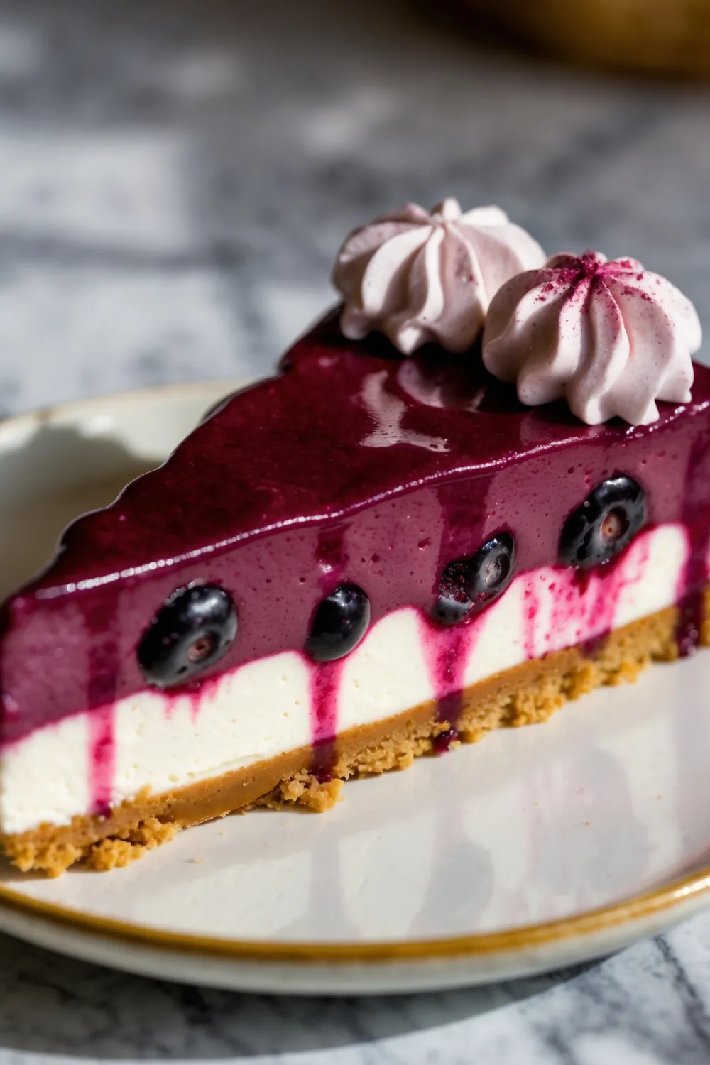 Blueberry Velvet Cheesecake