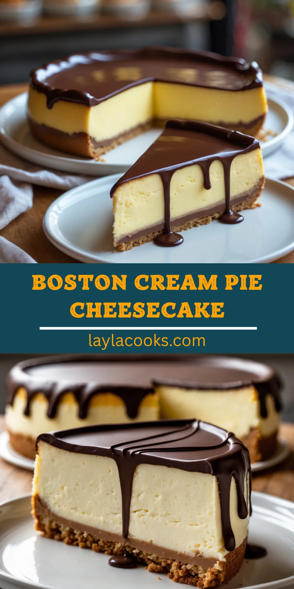 Boston Cream Pie Cheesecake